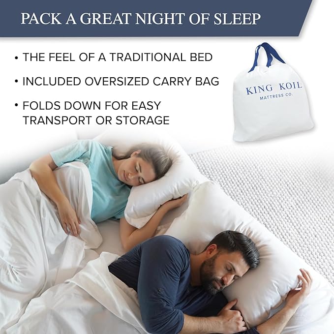 King Koil Luxury Full-Size Air Mattress with Built-In High-Speed Pump & Built-In Pillow Top, 20"