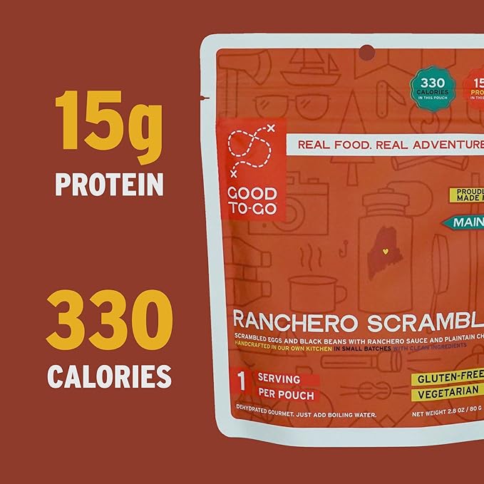 GOOD TO-GO Ranchero Scramble (Single Serving) | Camping & Backpacking Food | Just Add Water