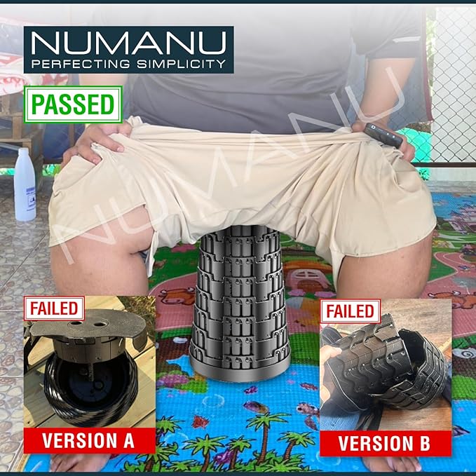 NUMANU 2025 Upgraded Collapsible Stool & 3IN1 Cushioned Carry Bag, Telescopic Folding Stool, Max