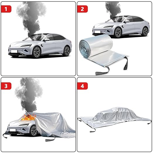 Vehicle Fire Blanket, Emergency Fire Extinguisher Blanket for Car,Survival Safety Fire Blanket for