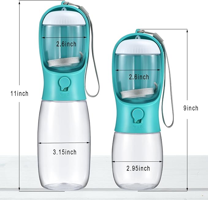 Dog Water Bottle with Food Container, Travel Puppy Water Bowl, Portable Pet Dispenser, Dog Stuff