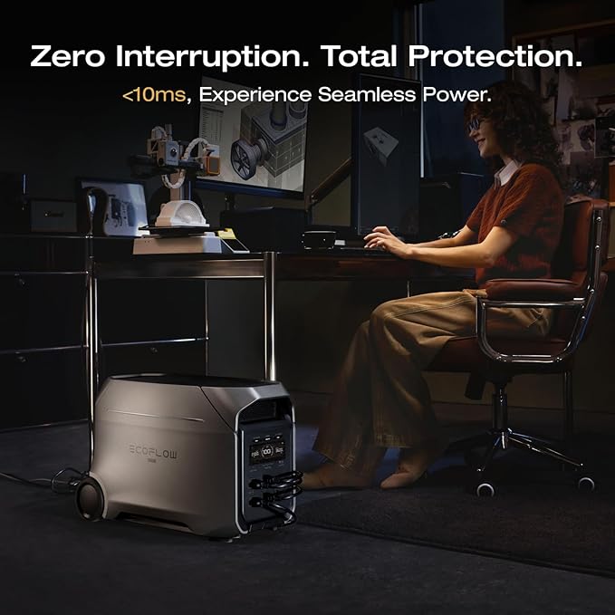EF EcoFlow DELTA 3 Ultra Plus Portable Power Station, 3072Wh LiFePO4 Battery, 3600W (7200W Surge)