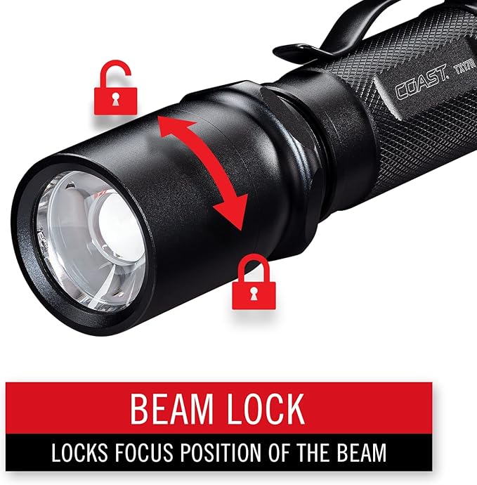 Coast TX17R 1250 Lumen Rechargeable Long Range Tactical LED Flashlight with Spot and Flood Beams