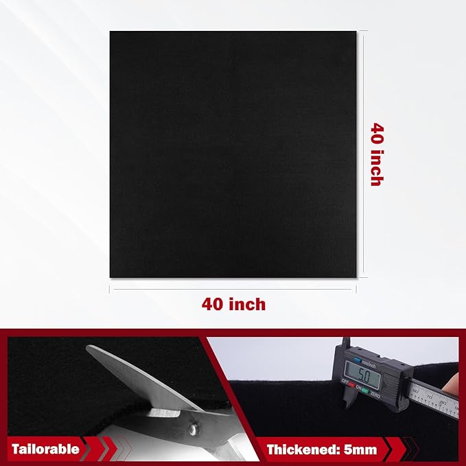 kanhiro 40x40 Inch Large Welding Blanket Fireproof Pad - 5mm Thickened Fire Resistant Carbon Felt