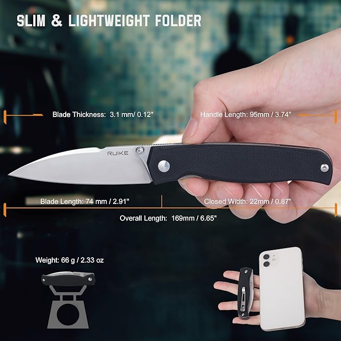 EDC Folding Small Pocket knife for men, women, 14C28N,Liner Lock,G10 Lightweight Handle, Cold