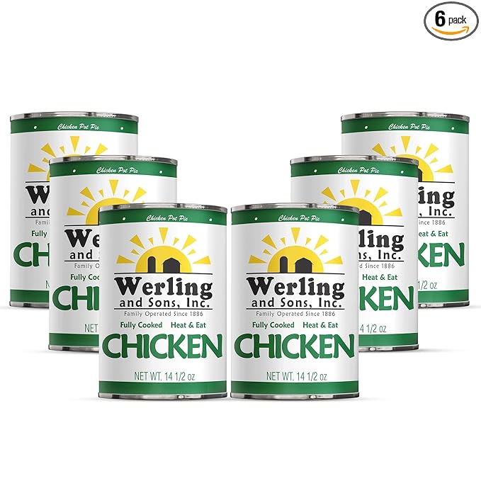Werling & Sons Canned Chicken 14.5 Oz??Fully Cooked, Ready to Eat | Premium Quality, Recipe-Ready
