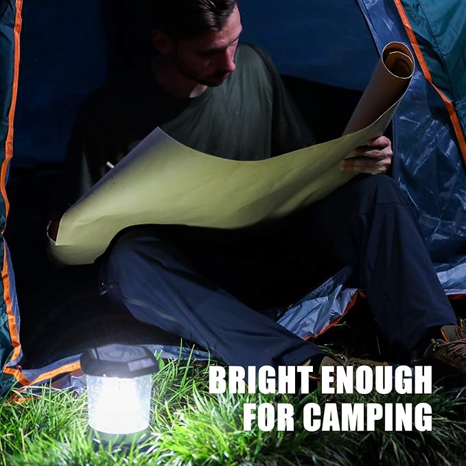 LED Camping Lantern, 1500 LM Lanterns for Power Outages with 4 D Batteries Included, Battery