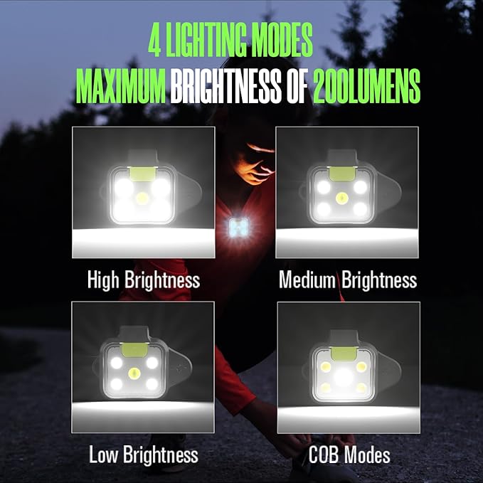 EGUKU Running Light, 2Pack Clip On Running Lights for Runners at Night 4 Light Modes USB