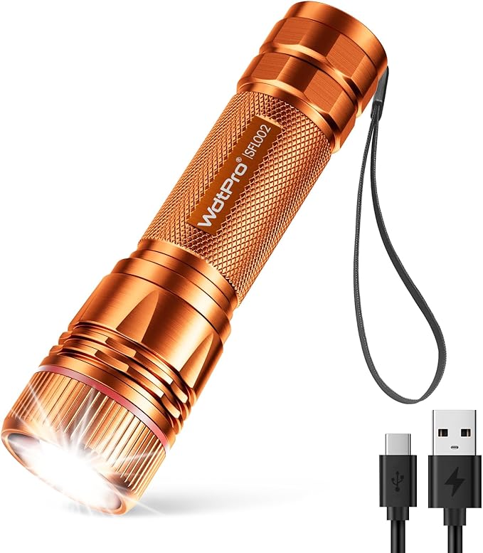 WdtPro Rechargeable Flashlights High Lumens, 1 Pack Super Bright LED Small Tactical EDC Flashlight