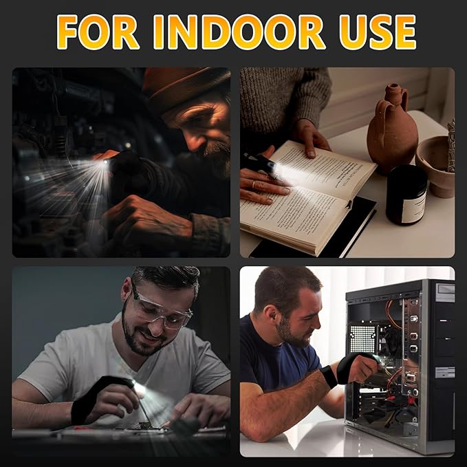 LED Flashlight Gloves, Unique Gift for Men Dad Father Husband Birthday Stuff, Cool Stretchy