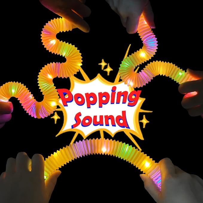 12 PCS Orange Glow Sticks Pop Tubes for kids,Halloween Light Up Necklaces Bracelets Accessories for