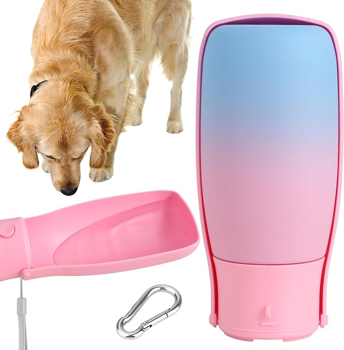 Dog Water Bottle, Travel Puppy Water Bowl, Leak Proof Portable Puppy Water Dispenser, Foldable Dog