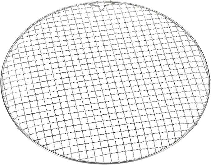 HARFINGTON Round Cooking Rack 16-inch 201 Stainless Steel Cross Wire Barbecue Grill Net with 20mm