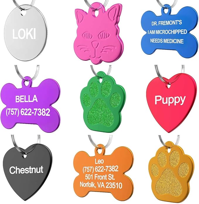 Dr. Fremont's Pet ID Tag Custom for Dog Cat Personalized | Many Shapes and Colors to Choose from |