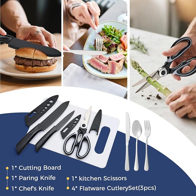 Portable Camping Kitchen Utensil 34 Pcs Set- Cookware Kit, Stainless Steel Outdoor Cooking and