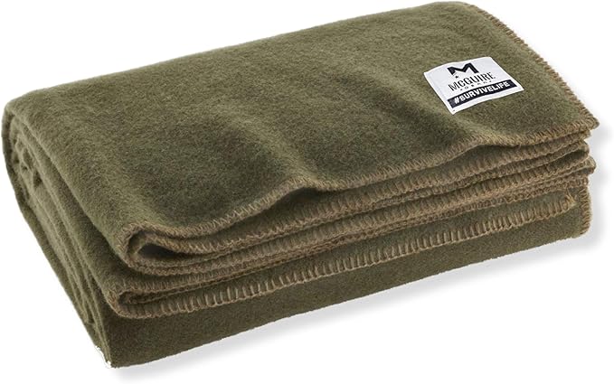 M MCGUIRE GEAR Heavy Duty Wool Blanket, Survival, Emergency, and First Aid Use – Mil-Spec, Fire