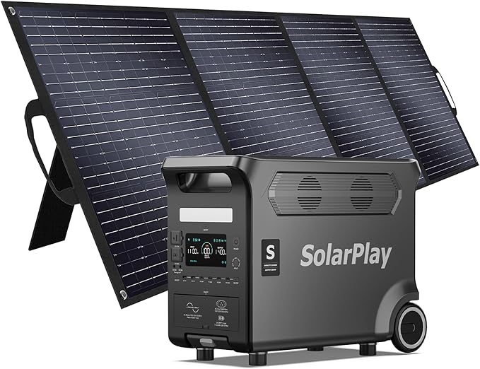 SolarPlay Q3600 3600W/3840Wh Portable Power Station With 400W Solar Panel, 2.5Hrs Fast Charging