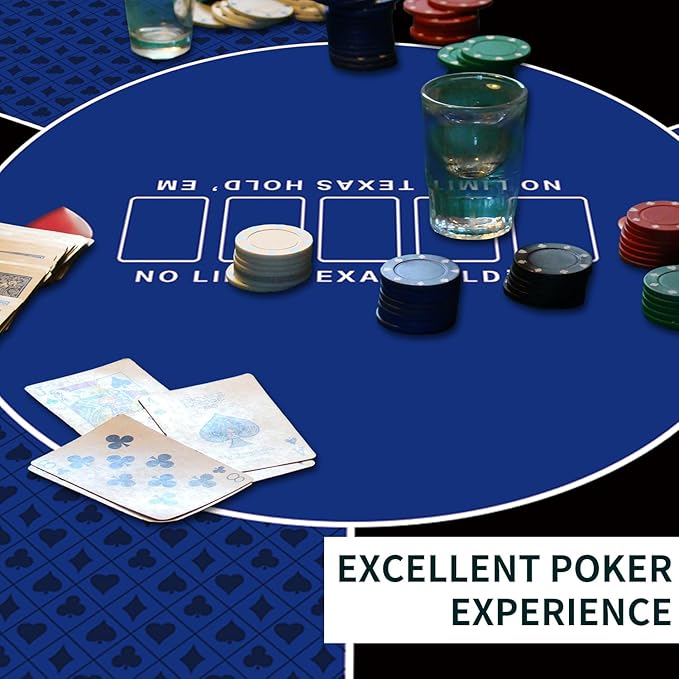 nuveti 24/31/39/47/55/63 inch Square Foldable 6-Player Texas Poker Card Tabletop Layout Portable