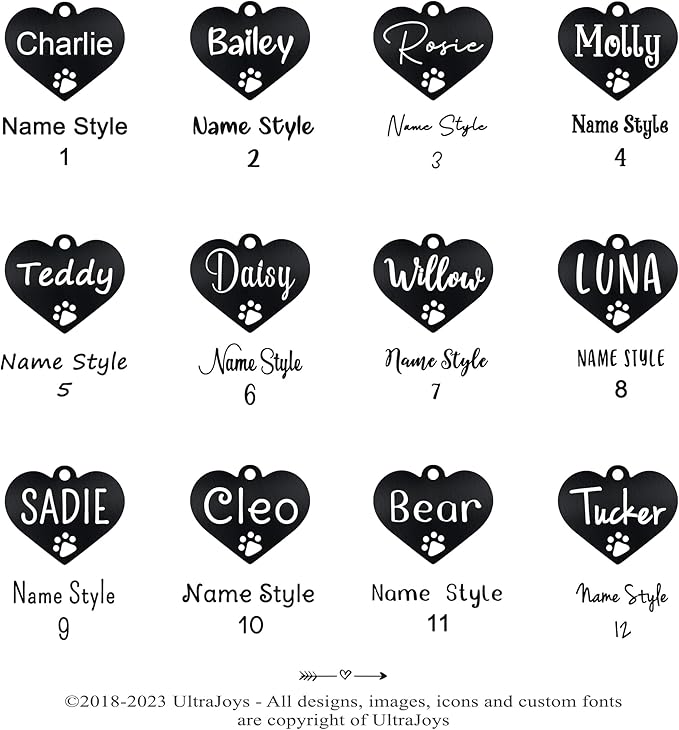 Ultra Joys Dog Tags Personalized for Pets - Hollow Paw Custom Pet ID Tag - Engraved Dog Tag for