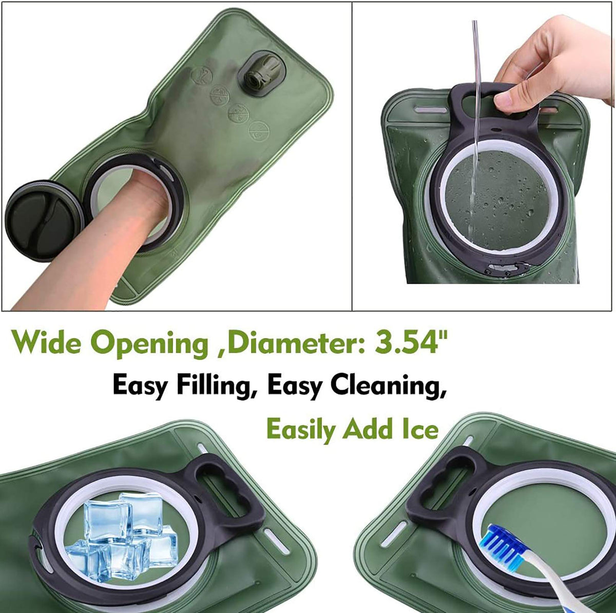 Hydration Bladder, 3L Water Bladder for Hiking Backpack, BPA-Free Leak Proof Water Reservoir