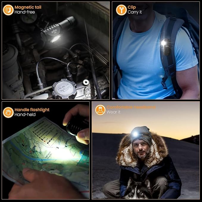 sofirn LED Headlamp Rechargeable, HS10 1100 Lumens Right Angle Flashlight with 90 High CRI LH351D
