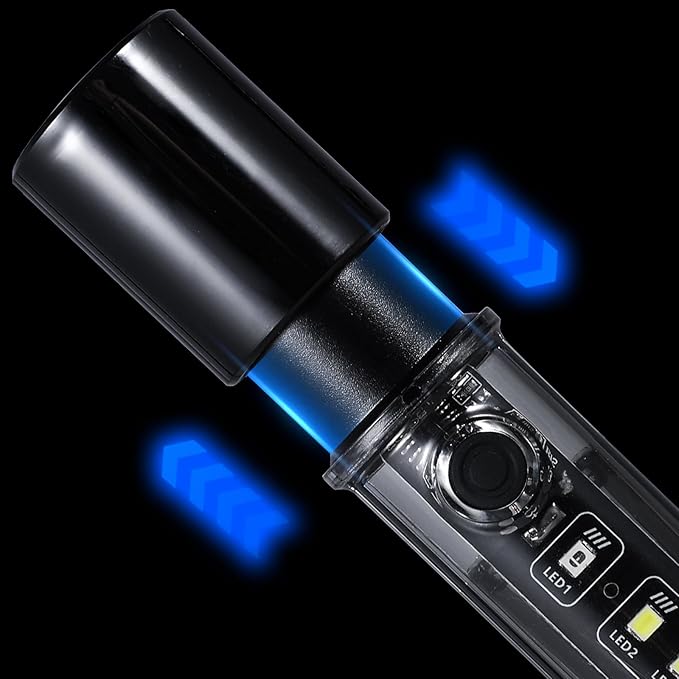 VAVOFO LED Flashlight, Aluminum Body, Adjustable Beam, Purple LED EDC Flashlight - USB-C