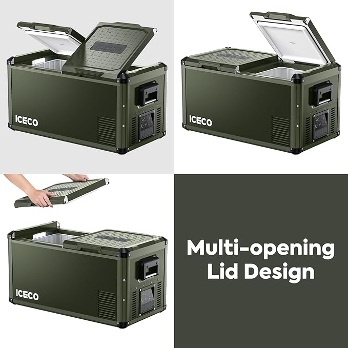 ICECO VL75 ProD 12V Refrigerator, Portable Freezer Fridge with AC/DC, 75L Dual Zone Car Fridge