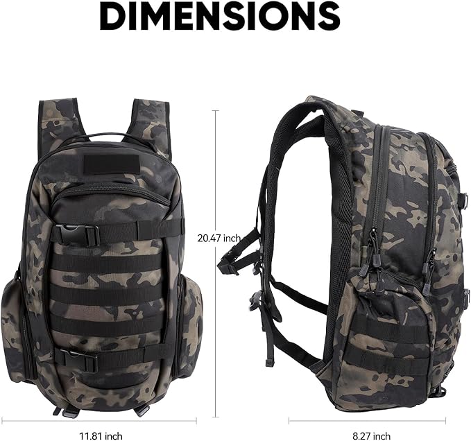 35L Tactical Backpack for Men, MOLLE Military Bug Out Bag, Waterproof Rucksack for Hiking with