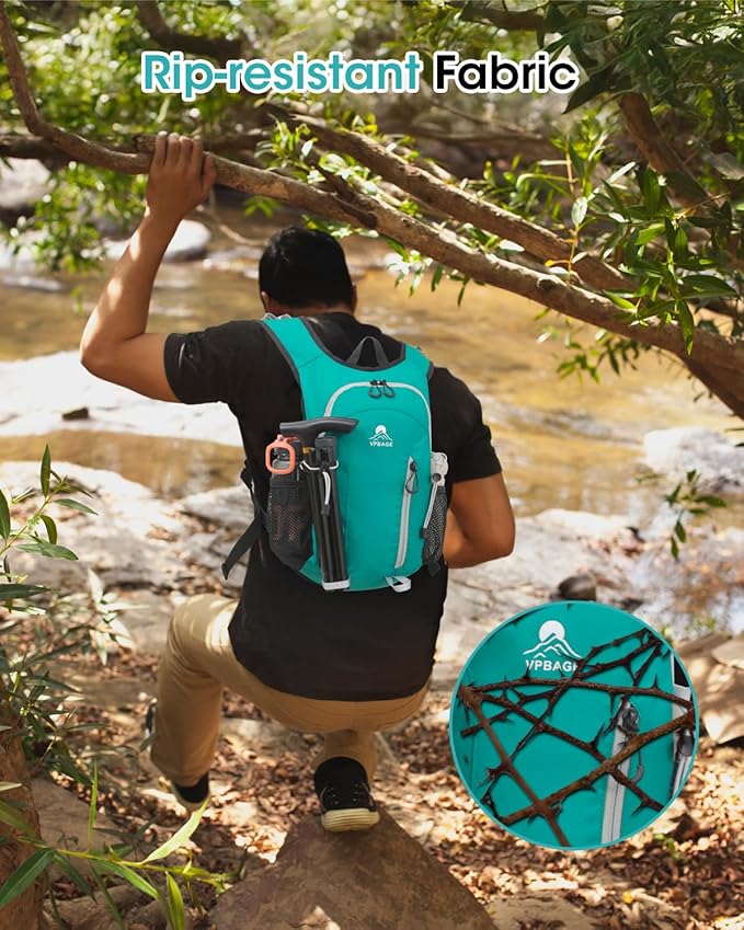 Small Hiking Backpack with Front Phone Holder, Packable Back pack with Chest and Waist Strap