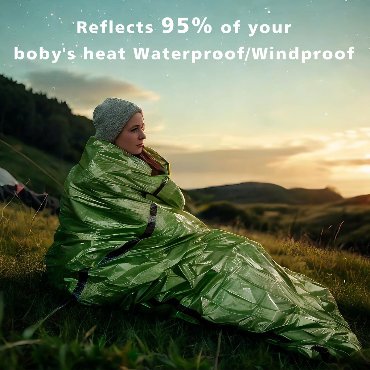 Zmoon Emergency Sleeping Bags 2 Pack Portable Waterproof Thermal Bivy Sacks