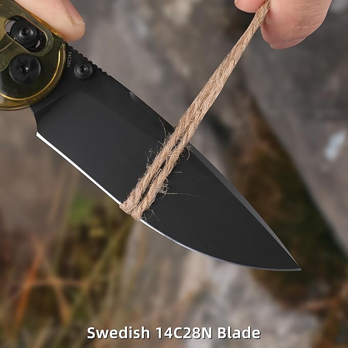 Folding Pocket Knife, Survival Knife Tactical Hunting Knife,3.23??Sharp Folding Blade with Ultem