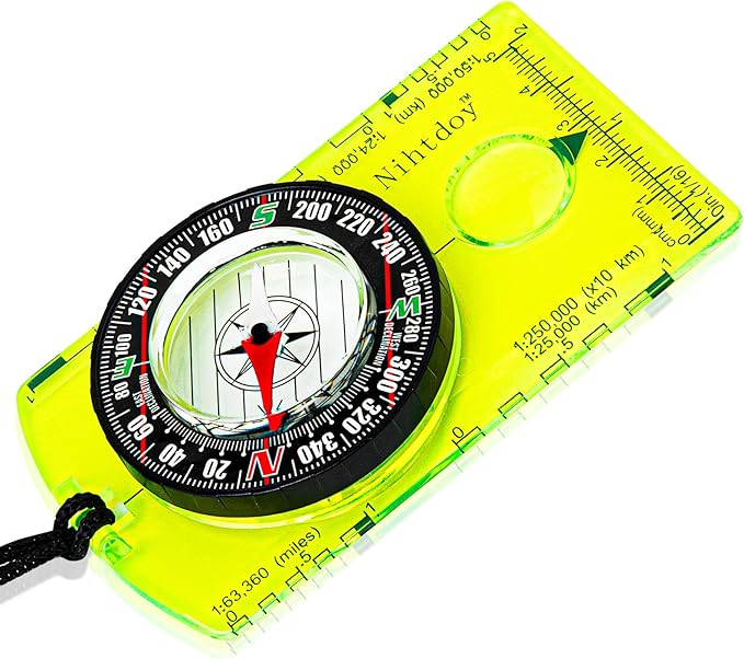 Multipurpose Outdoor Compass for Hiking, Scouting, Camping, and Navigation - Liquid-Filled