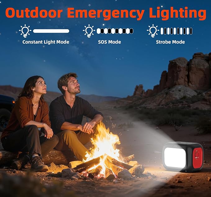 Portable Power Station 300W, 228Wh Solar Generator with 110V Pure Sine Wave AC Outlet, Backup