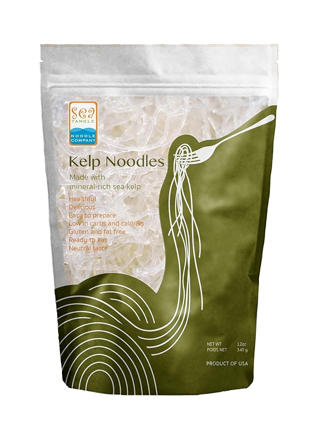 Sea Tangle Kelp Noodles (12oz) - Low Calorie Asian Noodles for Healthy Noodle Dishes - Gluten Free