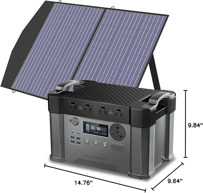 ALLPOWERS S2000 Pro Solar Generator with SP027 Panel Included 2400W MPPT Portable Power Station