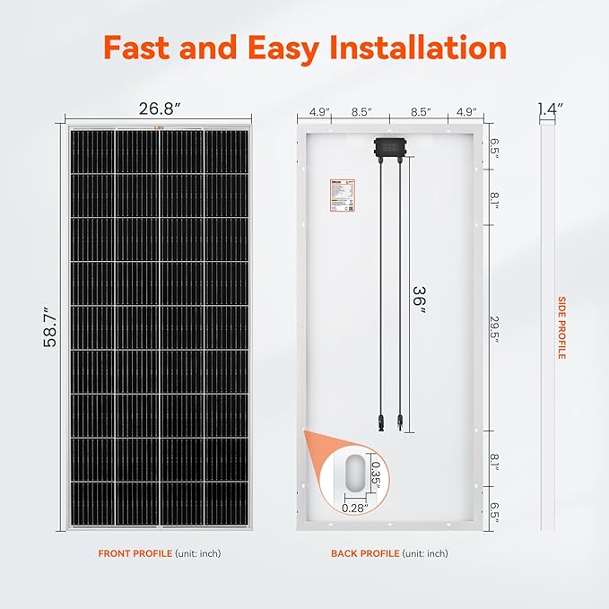 RICH SOLAR 1600 Watt 24V Solar Kit Contains 8 High Efficiency 200W Monocrystalline Panels with 9