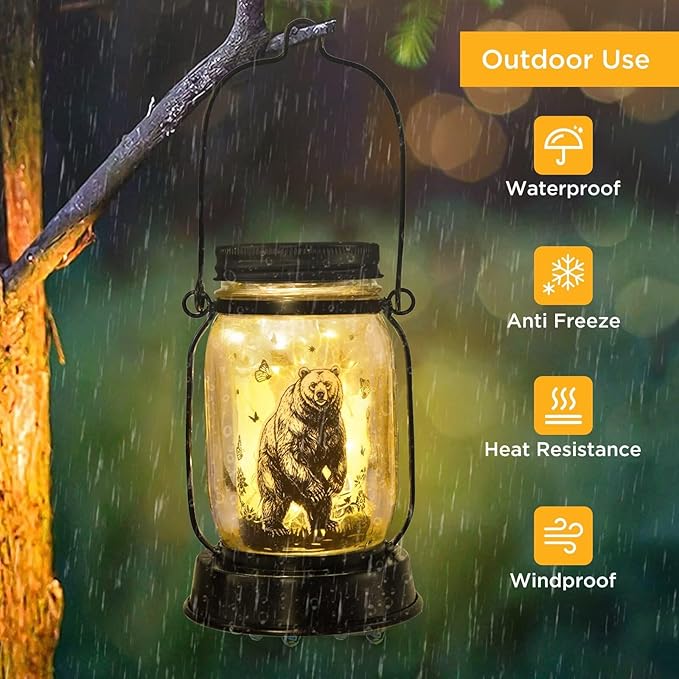 kyoryuger Bear Gifts for Women/Men Bear Lovers Solar Lantern Mom Birthday, Mothers Day, Solar