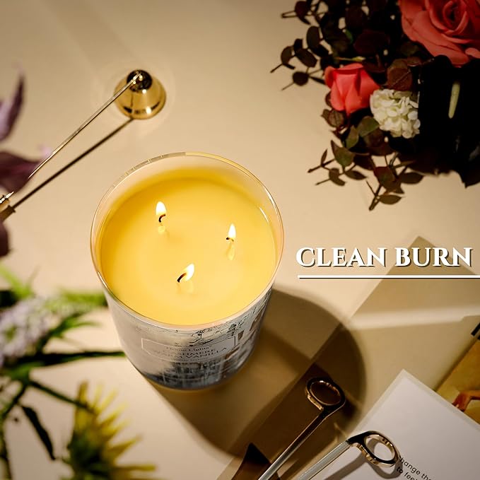 HomeLights Scented Candles for Women & Men, 34oz Candle Jars Aromatherapy 3-Wick Candle, Ideal for
