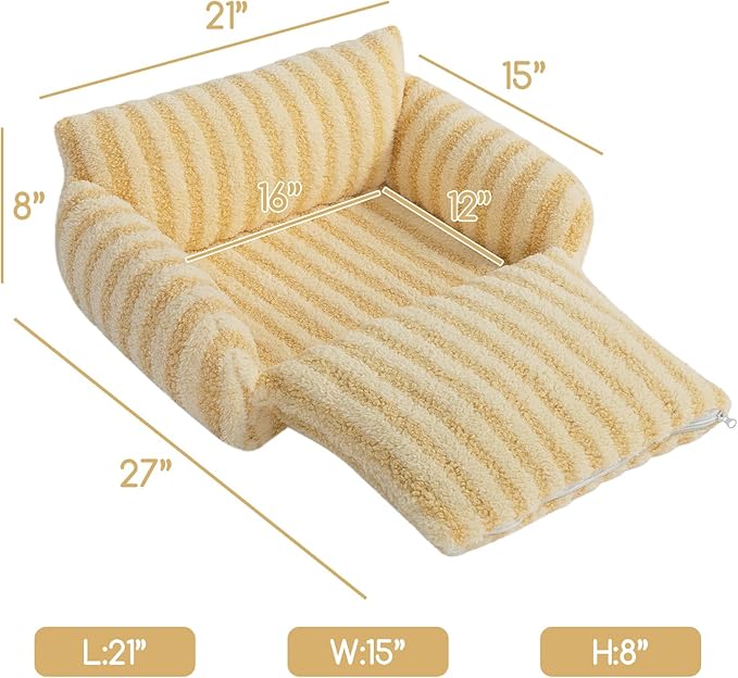 Hollypet Cat Bed Fluffy Plush Mutifuctional Double-Layer Soft Pet Couch Orthopedic Sofa Nest Beds