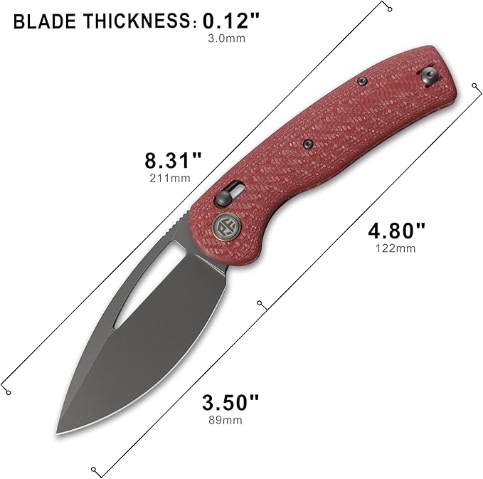 Petrified fish PFP13 Viper Folding Knife,3.5" K110 Steel Stonewashed Blade Carbon Fiber Handle