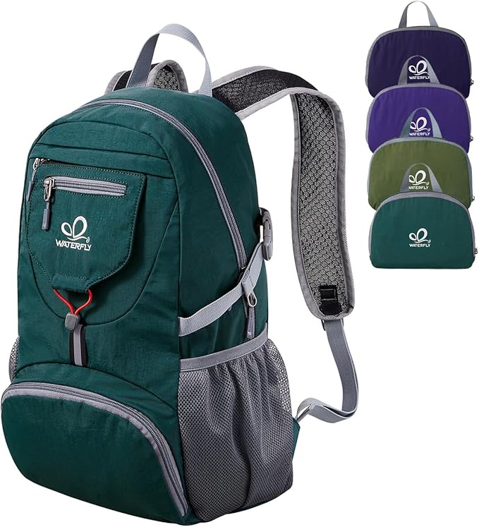 WATERFLY Small Lightweight Packable Backpack: 20l Ultra Light Foldable Travel Hiking Camping