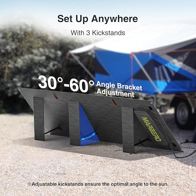 MARBERO 200W Portable Solar Panel for Power Station & DC Devices 200 Watt Foldable Solar Charger