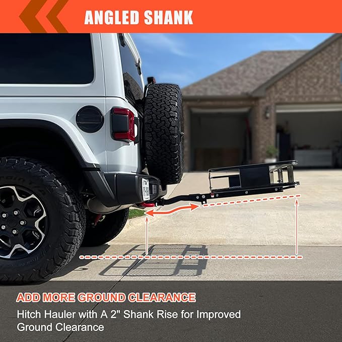 MeeFar Folding Hitch Mount Cargo Carrier Basket 60" X 20" X 6"+Waterproof Cargo Bag 16 Cubic