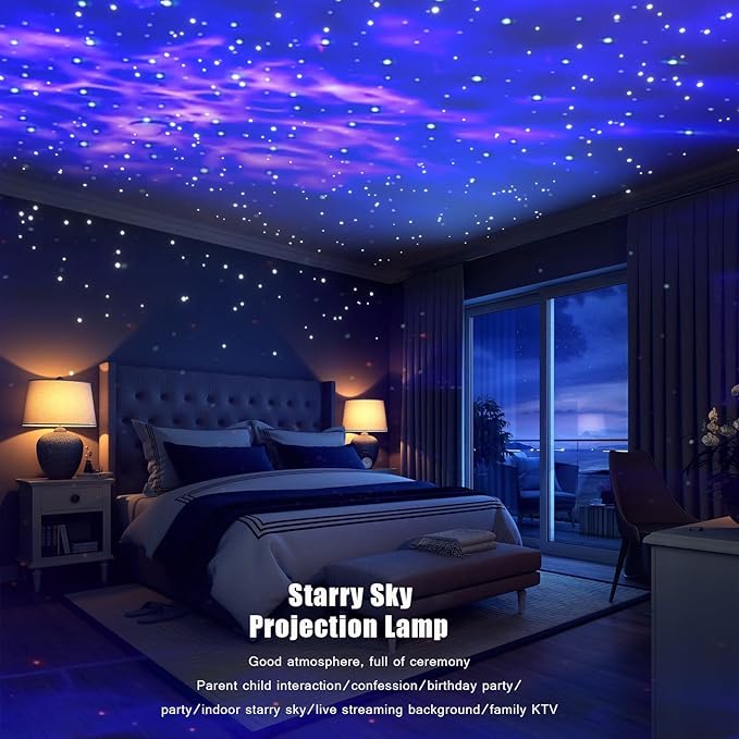 Party Lights Starry Sky Projector Ocean Wave Projector 3 in 1, DJ Dicso Ball Home Light with Remote