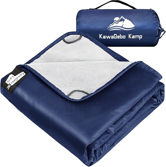 Fleece Waterproof Outdoor Blanket - Windproof Stadium Blanket for Camping, Picnics, and Sports Stay