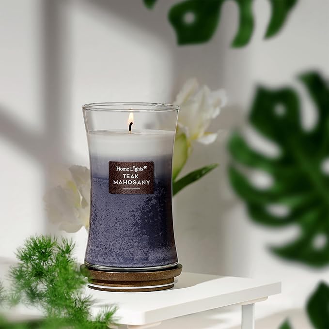 HomeLights 3-Layer Candles for Home Scented, 21.52 OZ Natural Soy Wax Scented Candles Burns Up to