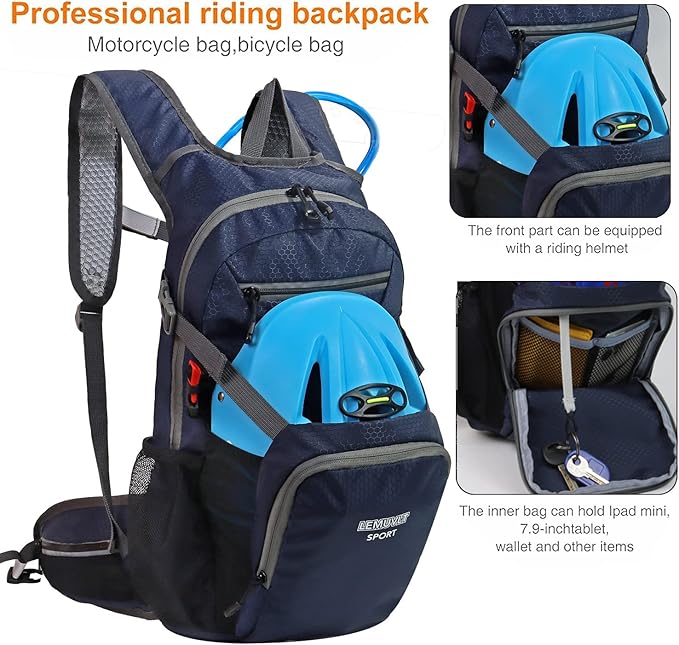 Hiking Daypack Waterproof Biking Backpack 15L Lightweight Durable Backpack for Ski Snowboarding