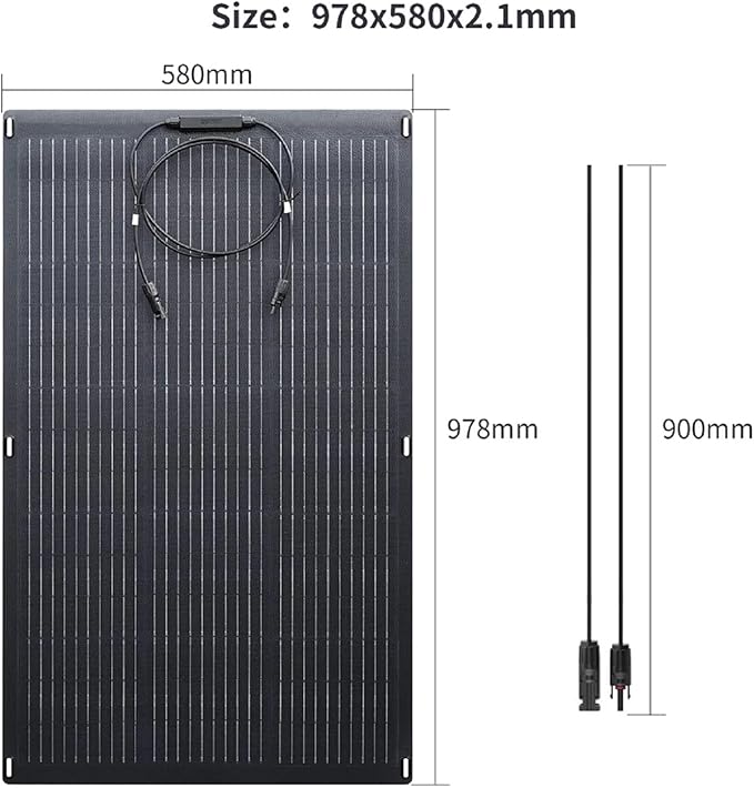 ALLPOWERS 100W Portable Solar Panel, SF100 Flexible Solar Panel, 24V Monocrystalline Solar Kit, 25%