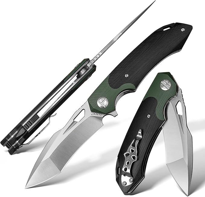 D2 Steel G10 Handle Folding Knife, Suitable for Outdoor Tactical Knife EDC, Survival, Climbing