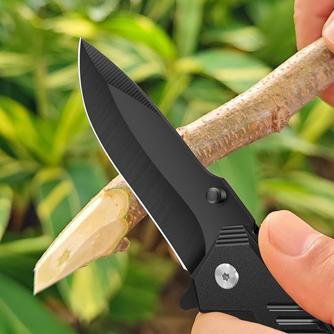 Tactical Folding Knife, 4.3 Inch, EDC Outdoor Camping, Security Lock, Pocket Clip (1)